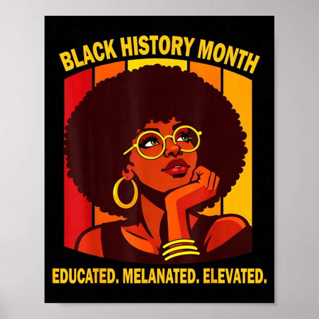 Poster mês da história negra educado melanizado elevado (Frente)