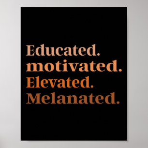 Poster Mês da História Negra Educado Motivado Elevado Eu