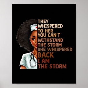 Poster Mês da História Negra Enfermeira Orgulhosa Negra A
