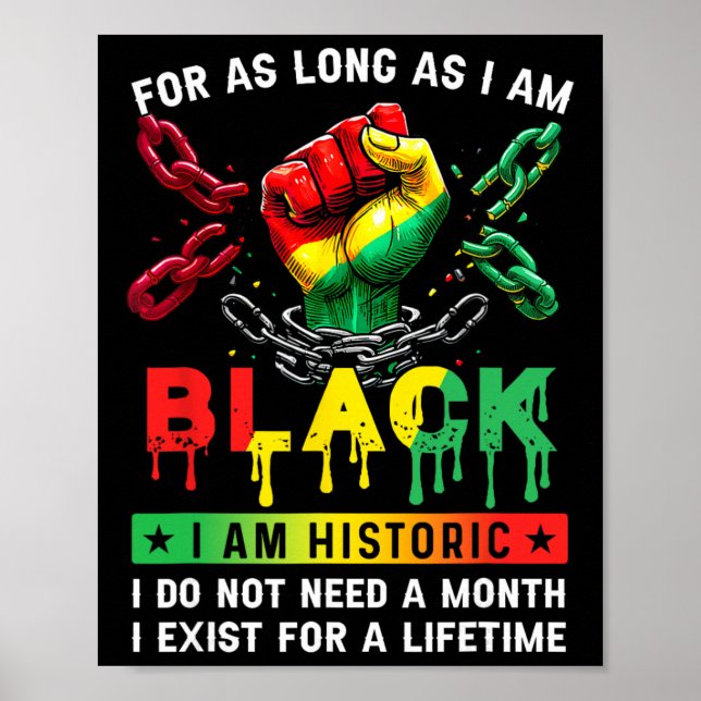 Poster Mês da História Negra Enquanto Eu For Negro Eu Sou (Frente)