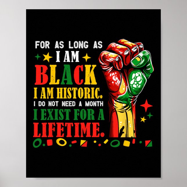 Poster Mês da História Negra Enquanto Eu For Negro Eu Sou (Frente)