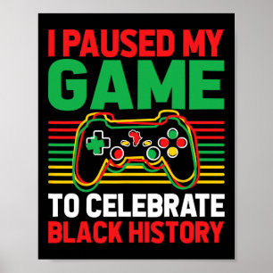 Poster Mês da História Negra Gamer Orgulho Afro-Americano