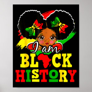 Poster Mês da História Negra Garota de Coque Desarrumado 