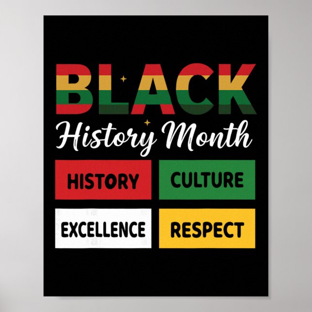 Poster Mês da História Negra Honra Força e História  (Frente)