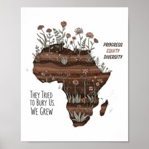Poster Mês da História Negra Inspiração Diversidade Equid