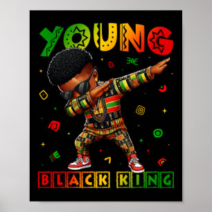 Poster Mês da História Negra Jovem Rei Negro Orgulho Afri