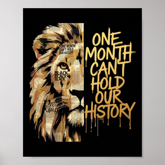 Poster Mês da História Negra Leão Um Mês Não Pode Segurar (Frente)