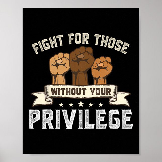 Poster Mês da História Negra Luta Sem Seu Privilégio (Frente)
