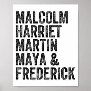 Poster Mês da História Negra Malcolm Harriet Martin Maya