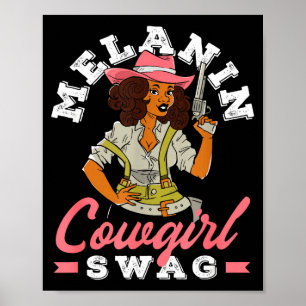 Poster Mês da História Negra Melanina Cowgirl Swag