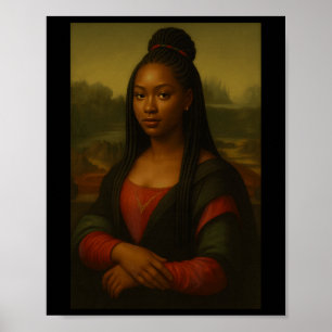 Poster Mês da História Negra Mona Lisa Negra Afro-America