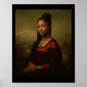 Poster Mês da História Negra Mona Lisa Negra Afro-America