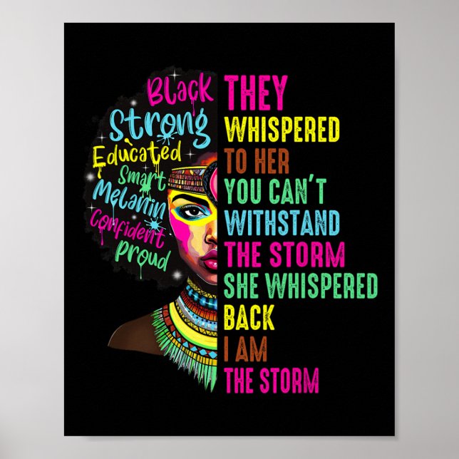 Poster Mês da História Negra Mulher Africana Afro Eu Sou  (Frente)