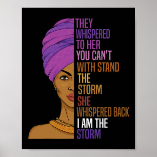 Poster Mês da História Negra Mulher Africana Afro Eu Sou