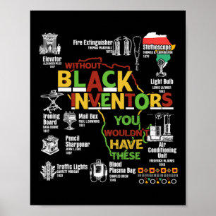 Poster Mês da História Negra Mulheres Homens Afro-America