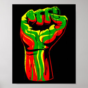 Poster Mês da História Negra Punho Homens Mulheres Afro-A