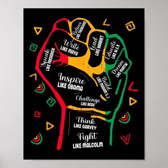 Poster Mês da História Negra Punho Traje de Poder Negro M (Frente)