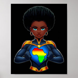 Poster Mês da História Negra Rainha Melanina Mulher Negra