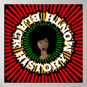 Poster Mês da História Negra, Raios do Sol, Mulher Negr