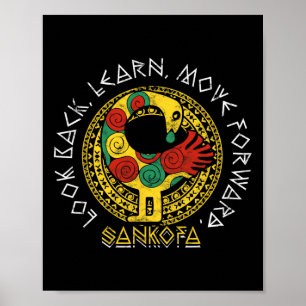 Poster Mês da História Negra Sankofa Adinkra Gana