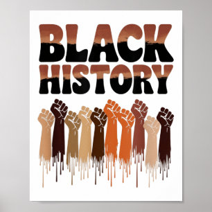 Poster Mês da História Negra Símbolo das Mãos Afro Motiva