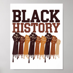 Poster Mês da História Negra Símbolo das Mãos Afro Motiva
