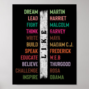 Poster Mês da História Negra Sonhe Como Martin Liderar Co