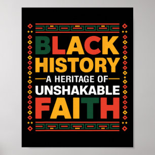 Poster Mês da História Negra: Um Legado de Fé Inabalável