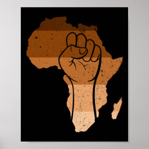 Poster Mês da História Negra Vintage Melanina Punho Mão C