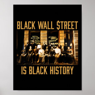 Poster Mês da História Negra Wall Street Divertido Afro-A