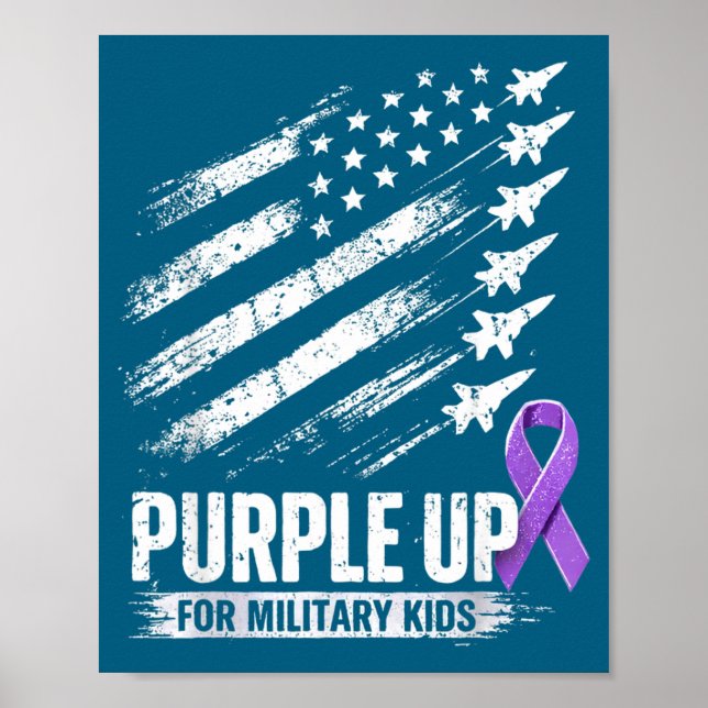Poster Mês das crianças militares de roxo (Frente)