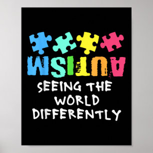 Poster Mês De Consciência Autismo Apoiam A Visão Do Mundo