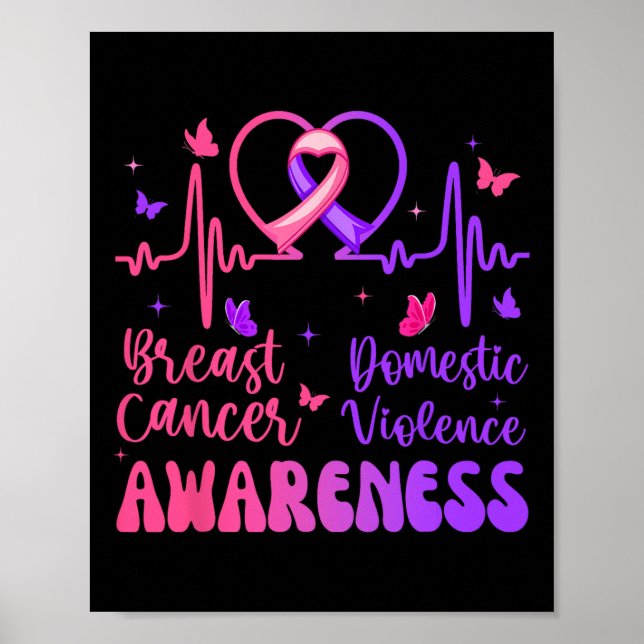 Poster Mês de consciência do câncer de mama de Violência  (Frente)
