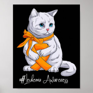 Poster Mês de Consciência Gato de Fita Laranja