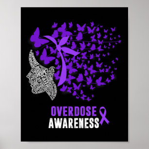 Poster Mês de Conscientização sobre Overdose Borboleta Fi