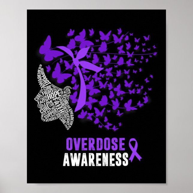 Poster Mês de Conscientização sobre Overdose Borboleta Fi (Frente)