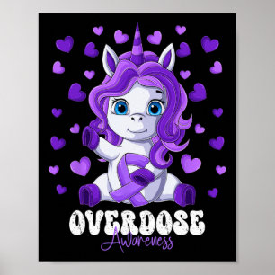 Poster Mês de Conscientização sobre Overdose Unicórnio de