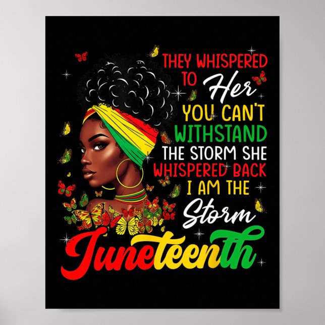 Poster Mês de Juneteenth Menina Africana Mulher Afro Eu S (Frente)