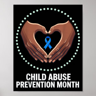 Poster Mês de Prevenção Infantil Laço Azul Conscientizaçã