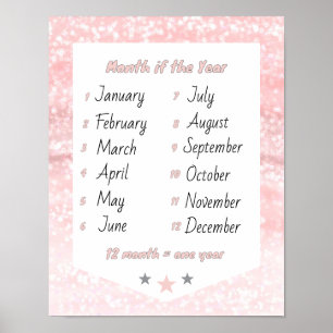Poster Mês do ano de aprendizado rosa