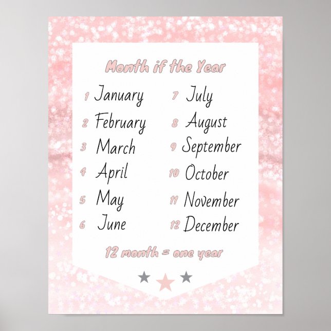 Poster Mês do ano de aprendizado rosa (Frente)