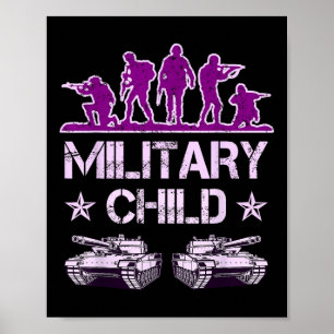 Poster Mês Infantil Militar Para Crianças Roxadas Para Ca