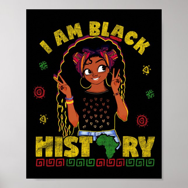 Poster Mês Negro De História Para Crianças Meninas Da Amé (Frente)