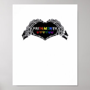 Poster Mês Skeleton Heart Mãos LGBTQIA