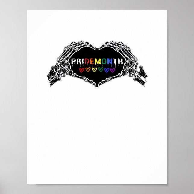 Poster Mês Skeleton Heart Mãos LGBTQIA (Frente)