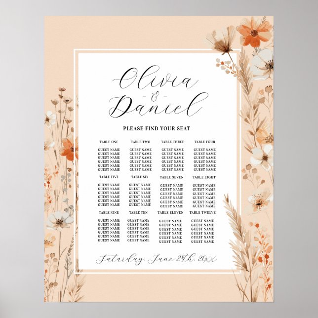 Poster Mesa Casada 12 Boho Florals Bohemian (Frente)