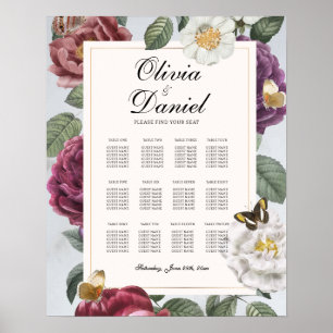 Poster Mesa Casamento 12 Borboleta Bloom Floral