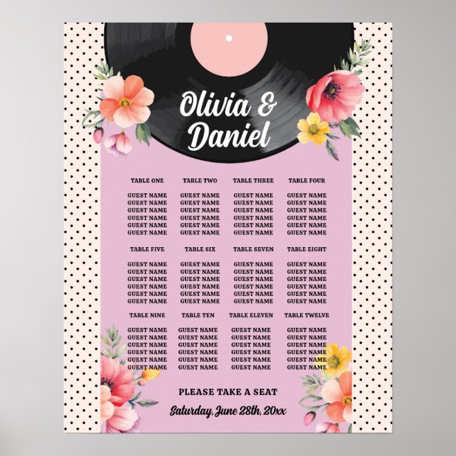 Poster Mesa Casamento 12 Gravação Música 1950s (Frente)