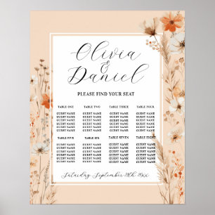 Poster Mesa Casamento 8 Boho Florals Bohemian