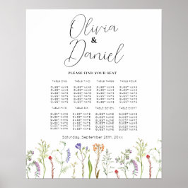 Poster Mesa Casamento 8 Flores Selvagens Floral